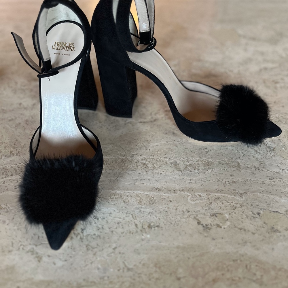 Frances Valentine Suede and Mink Heels size 7.5